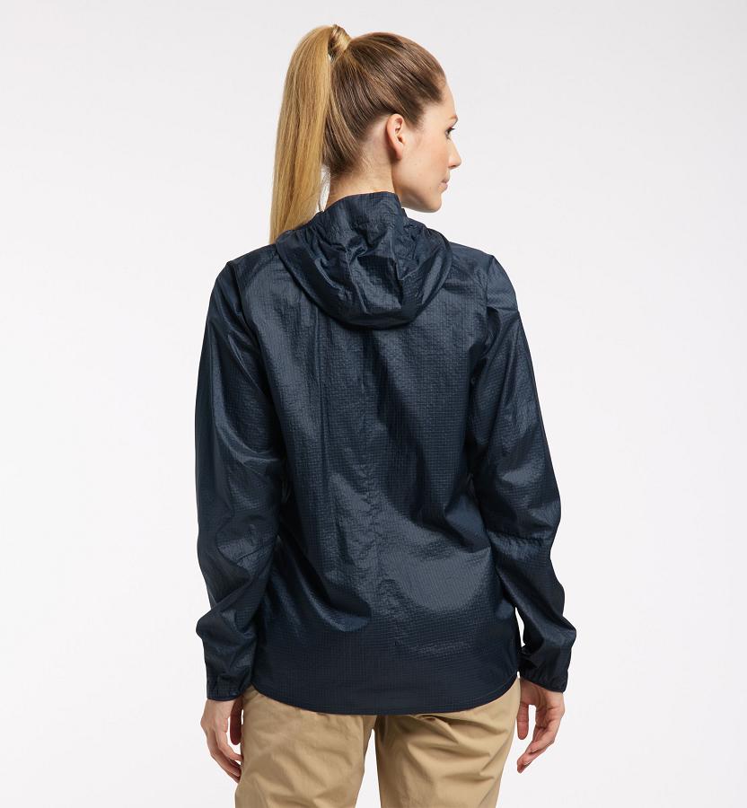 Haglöfs Womens L.I.M Shield Comp Windbreaker Dark Blue New Zealand 18520FRKM